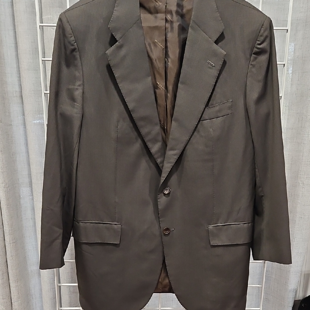 Kiton Dark Brown Two-Button Men's Sport Coat